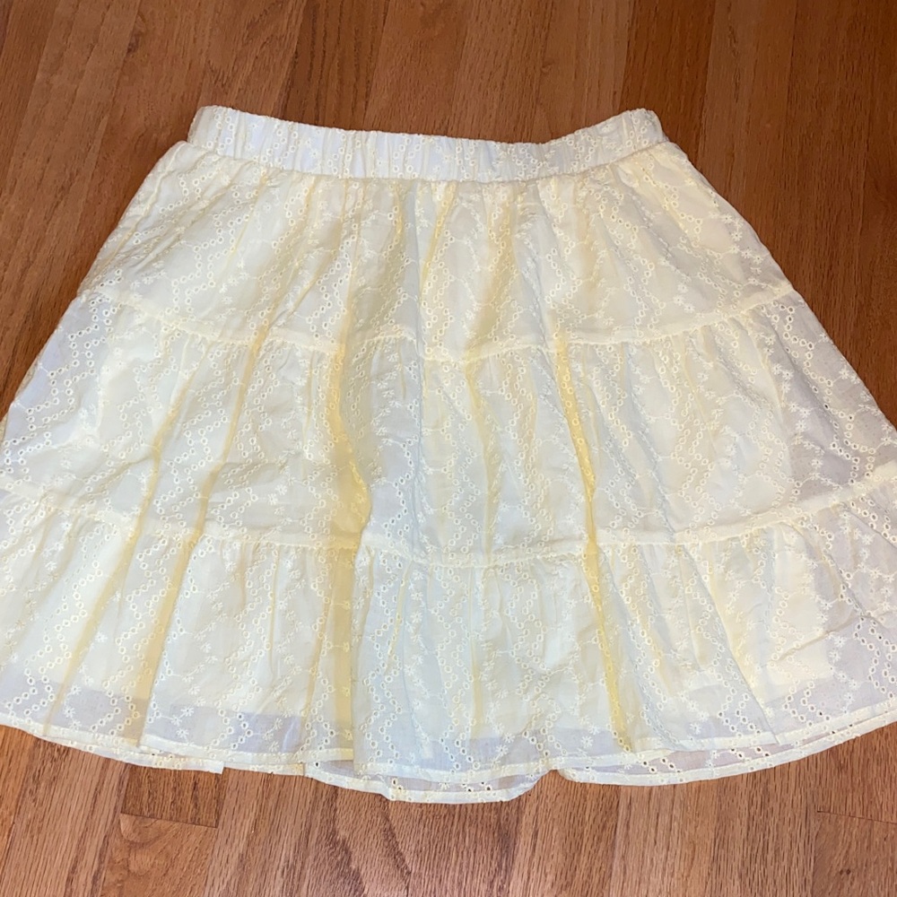 Butter Yellow Eyelet Skirt